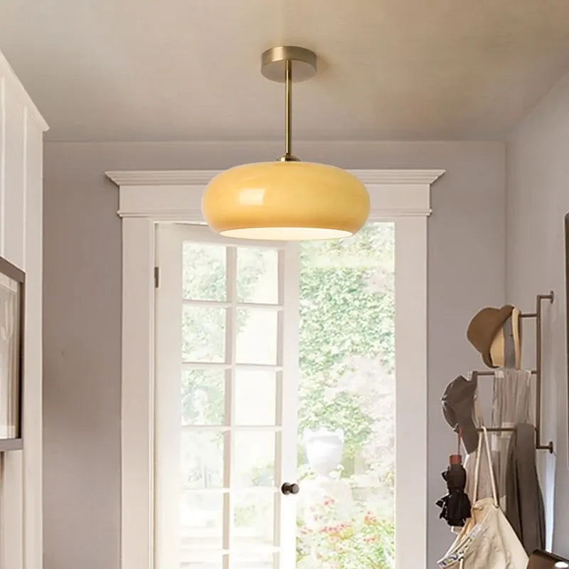Charlotte Glass Flush Mount Ceiling Light - Lamp Copper