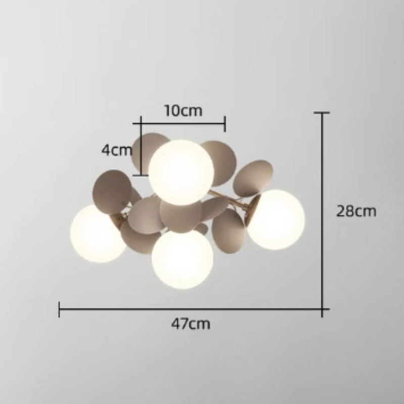 Nexen Multicolored Flower Branch Chandelier Living Room - Lamp Copper