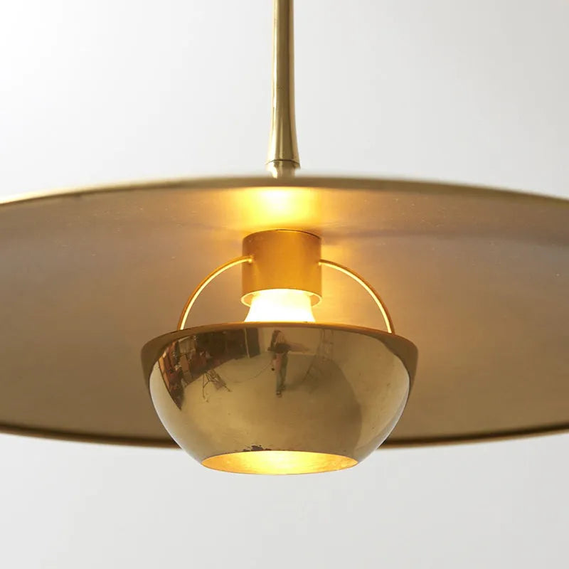 Pyra Minimalist Metal Pendant Light, Gold - Lamp Copper