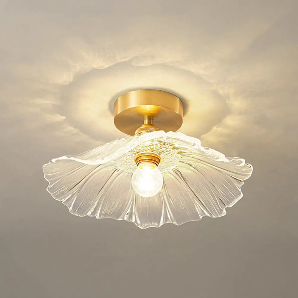 Calia Flower Glass Ceiling/Pendant Light - Lamp Copper