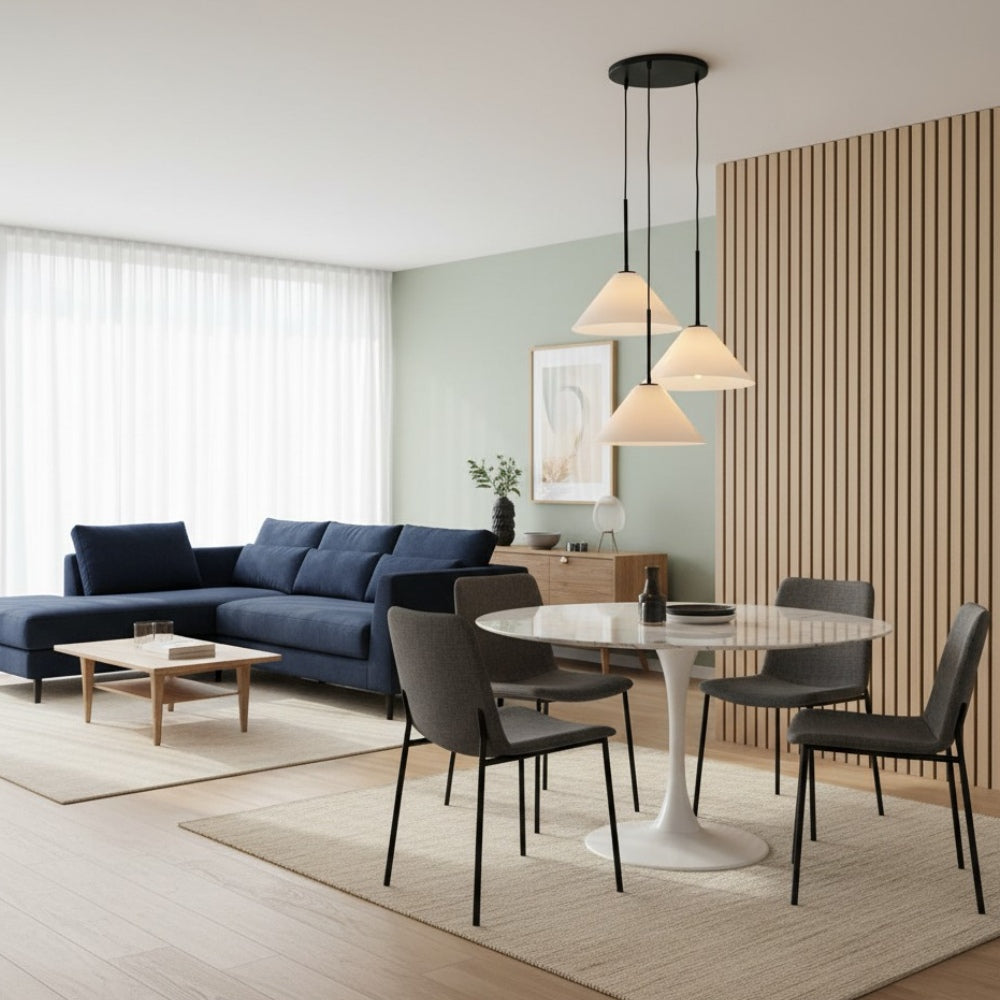 Cone 3-Light Brass Chandelier