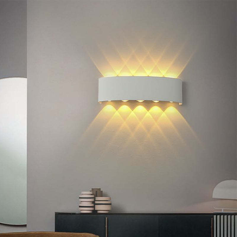 Tronix Modern Rectangular Metal Outdoor Wall Lamp, Black/White, Water-wave - Lamp Copper
