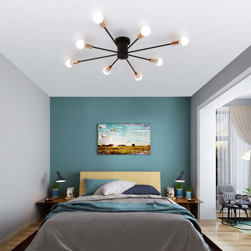 Silva Modern Simple Flush Mount Ceiling Light, 6/8/10 Heads - Lamp Copper
