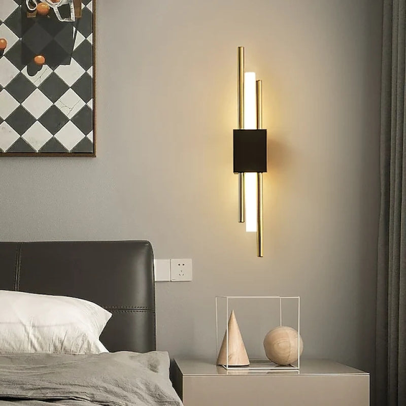Dune Modern Bar Metal LED Wall Lamp, Black/Gold - Lamp Copper