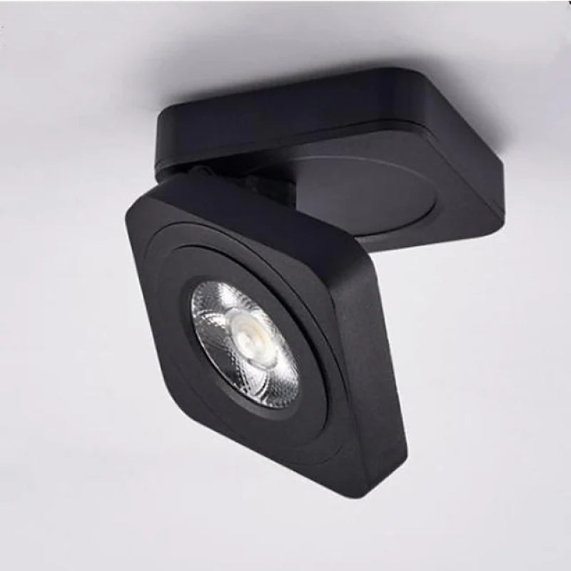 Arisha Modern Adjustable Square Ceiling Light Spotlight, Black/White - Lamp Copper