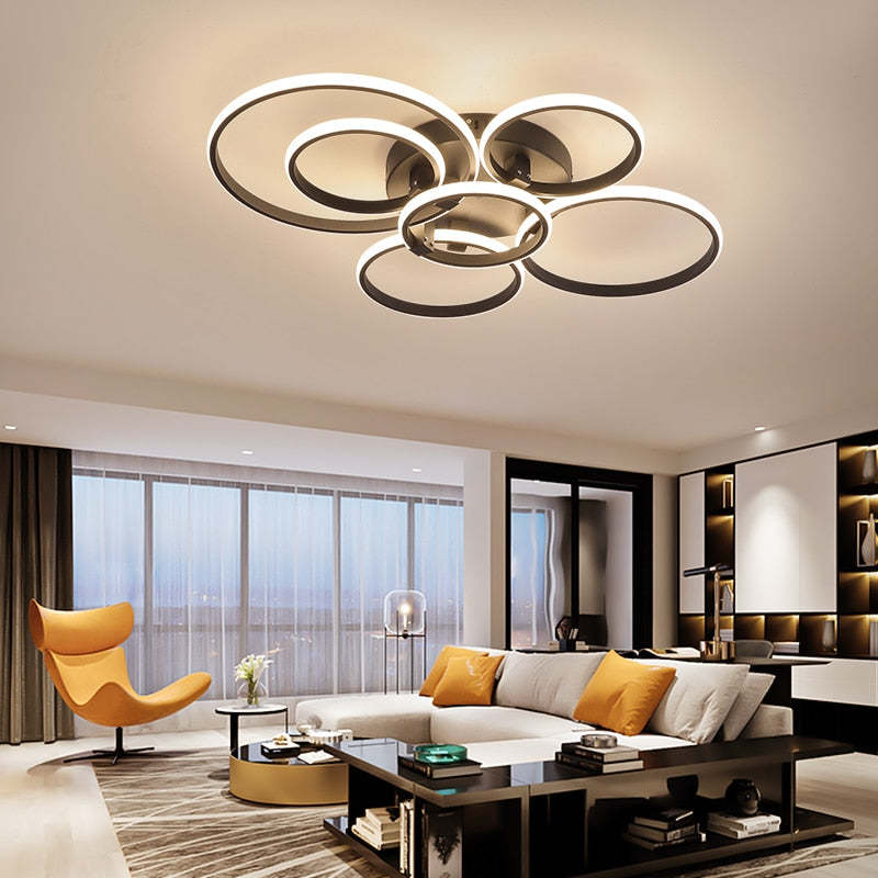 Arisha LED Ceiling Light Circle Ring, Black & White - Lamp Copper