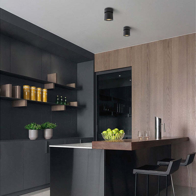 Kilo Spotlight Modern LED Flush Mount Ceiling Light, Black/White - Lamp Copper