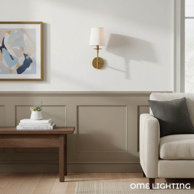 Lodge Brass Fabric Wall Light