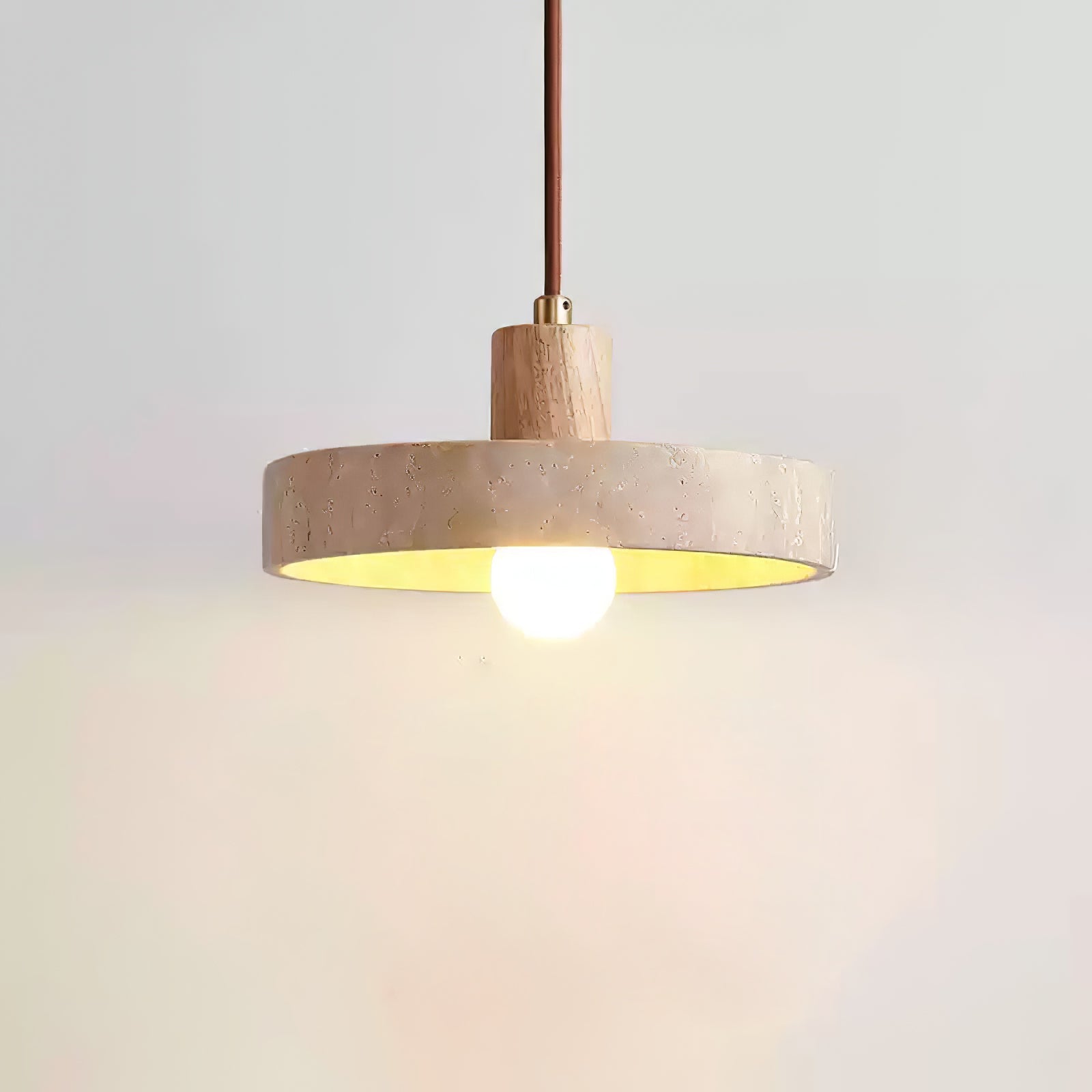 Evvynor Travertine Pendant Light - Lamp Copper