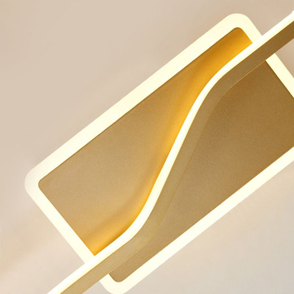 Arisha Luxury Curved Linear Metal Wall Lamp, Gold - Lamp Copper