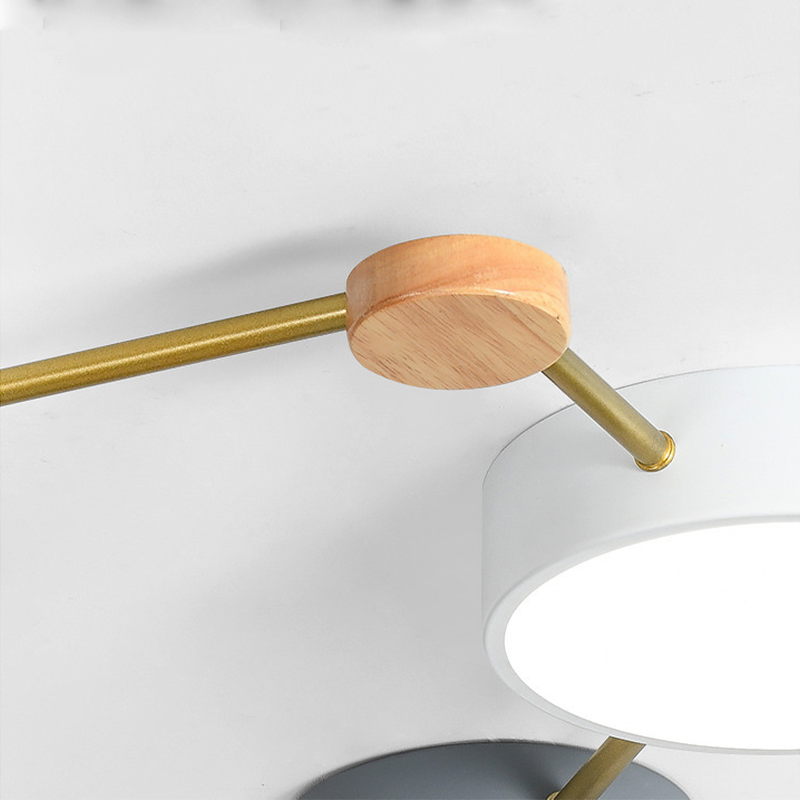 Arisha Modern LED Ceiling Light Acrylic Log Living Room Bedroom White Grey - Lamp Copper