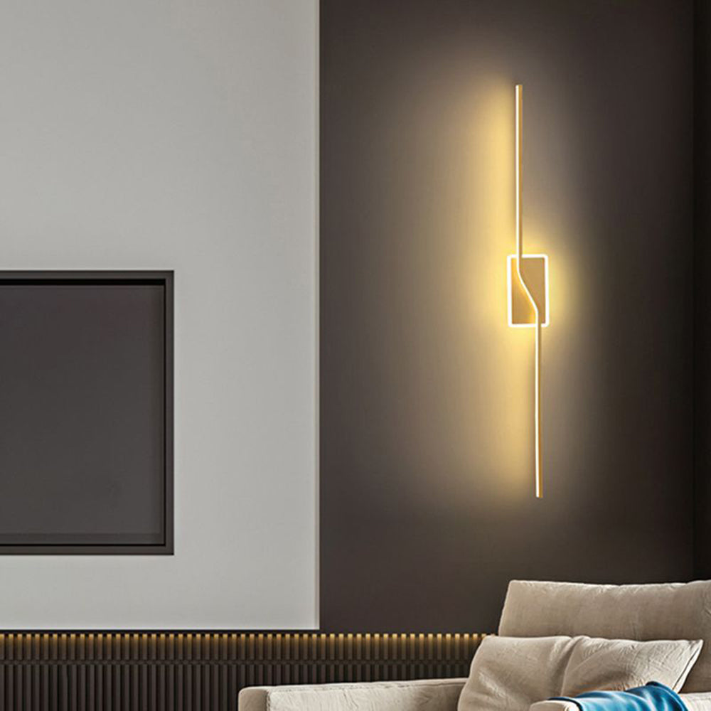 Arisha Luxury Curved Linear Metal Wall Lamp, Gold - Lamp Copper