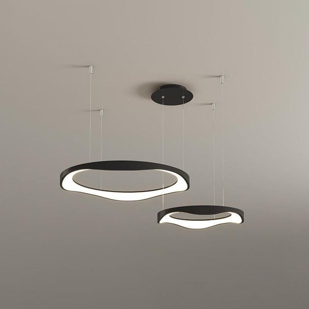 Arisha Pendant Light Rond Modern, Black/White, Dining Room - Lamp Copper