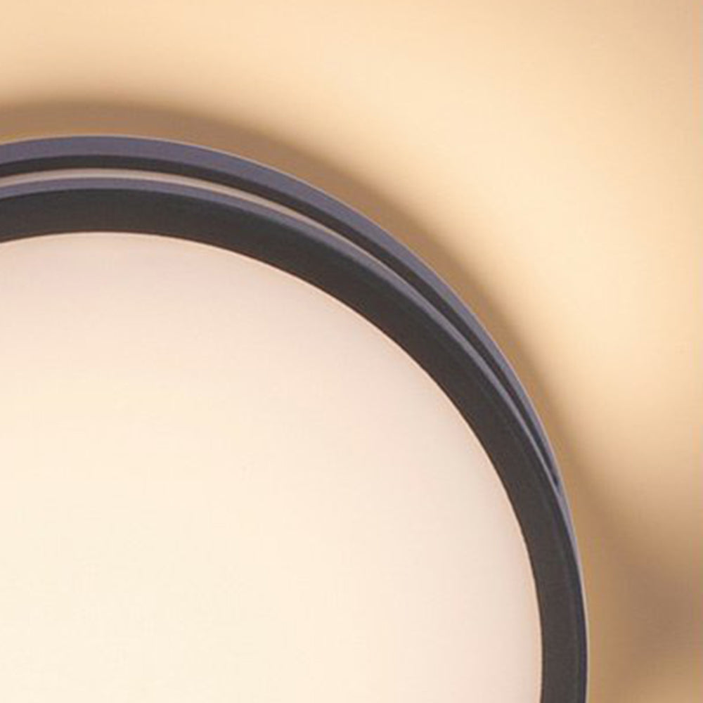 Ray Modern Round Metal/Acrylic Outdoor Waterproof Wall Lamp, Black - Lamp Copper