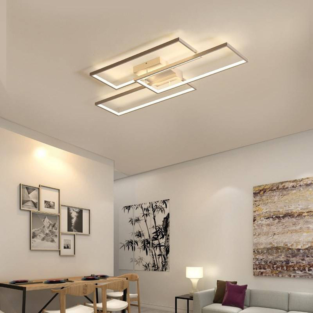 Arisha Rectangular Flush Mount Ceiling Light, 2 Colour - Lamp Copper