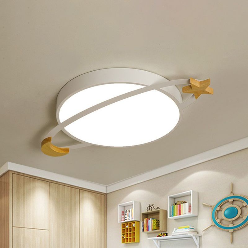Arisha Modern Acrylic Round Flush Mount Ceiling Light, Grey/White/Green - Lamp Copper