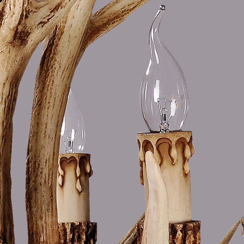 Silva Retro Deer Antlers Candle light Horn Resin Chandelier - Lamp Copper