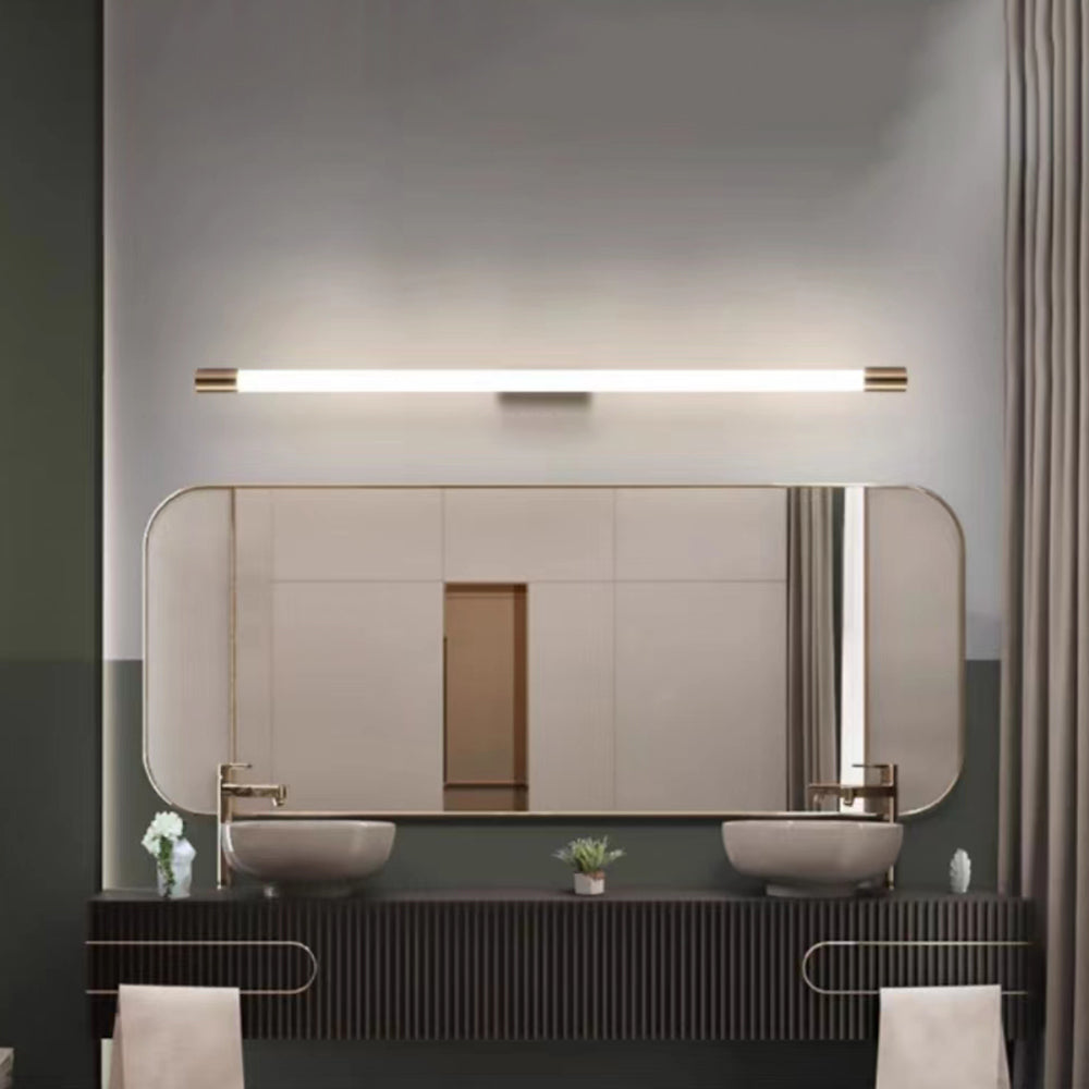 Arisha Modern Gold Mirror Front Vanity Wall Lamp, Metal/Acrylic - Lamp Copper