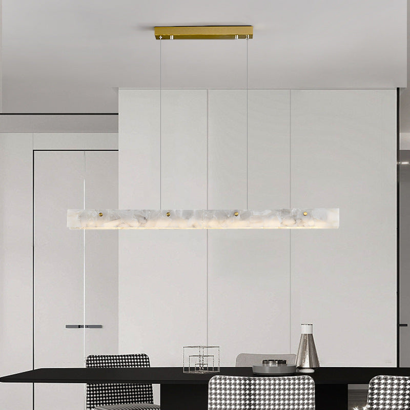 Arisha Modern LED Pendant Light White Marble Dining Room/Bar - Lamp Copper