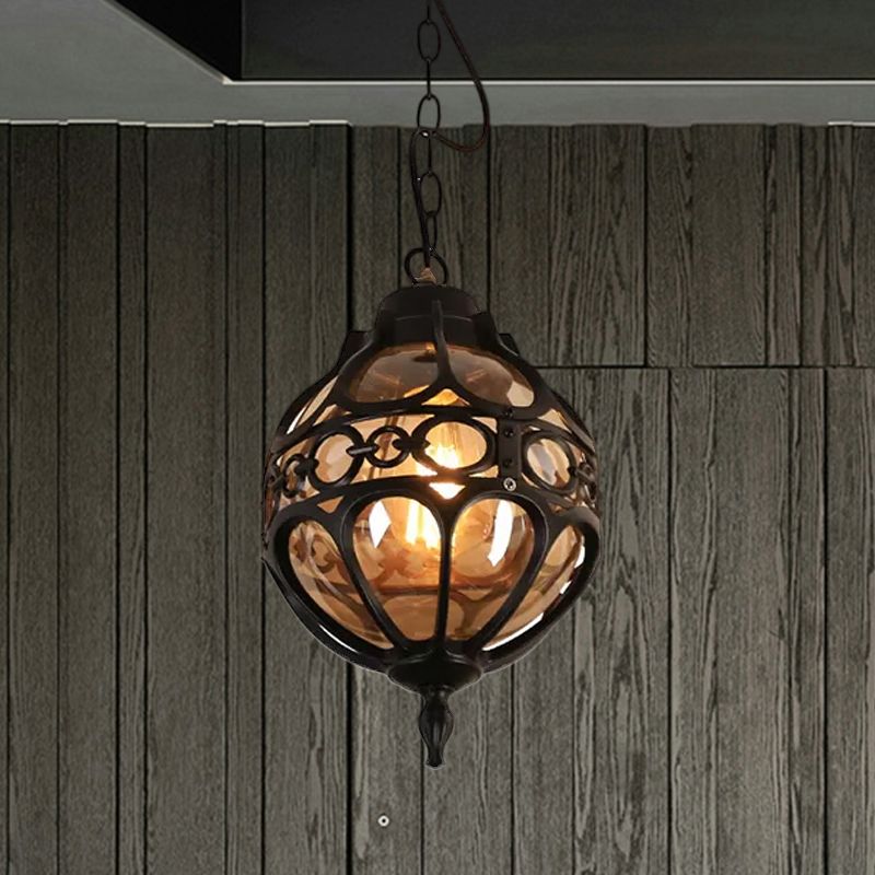 Silva Loft Sphere Vintage Farmhouse Rustic Pendant Light Black/Bronze Dining Room - Lamp Copper