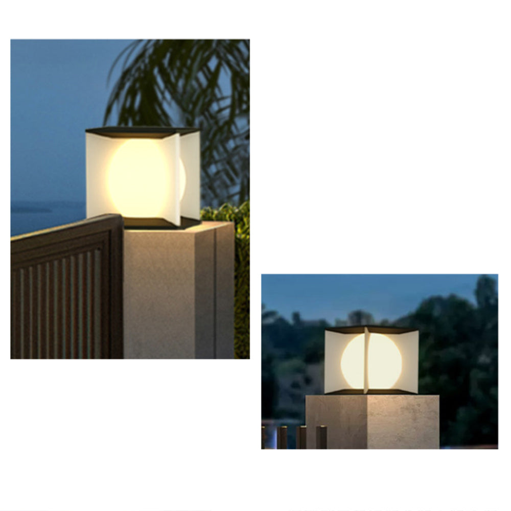 Ray Modern Moon Outdoor Pier-Mount Pillar Light - Lamp Copper