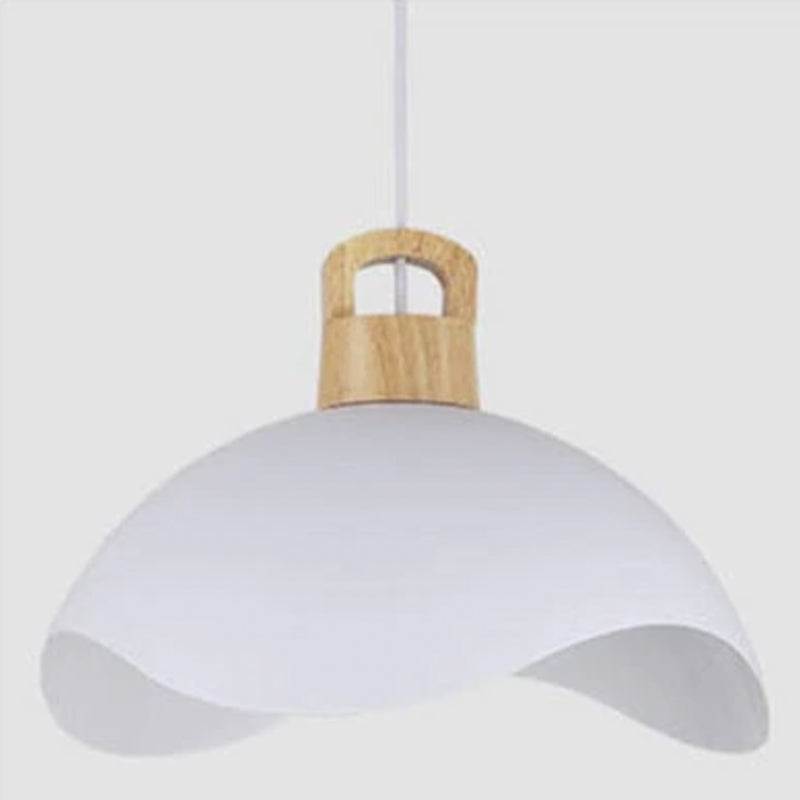 Valentina Colorful Shade Single Pendant Lights, Wood & Metal - Lamp Copper