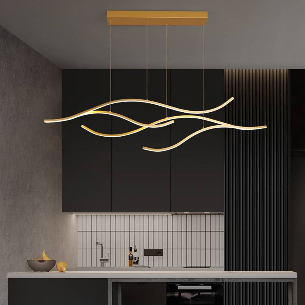 Arisha Modern Wave Pendant Light, 2 Colour - Lamp Copper