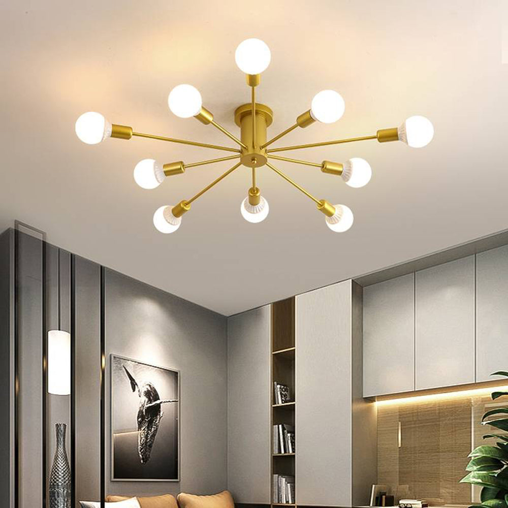 Silva Modern Simple Flush Mount Ceiling Light, 6/8/10 Heads - Lamp Copper