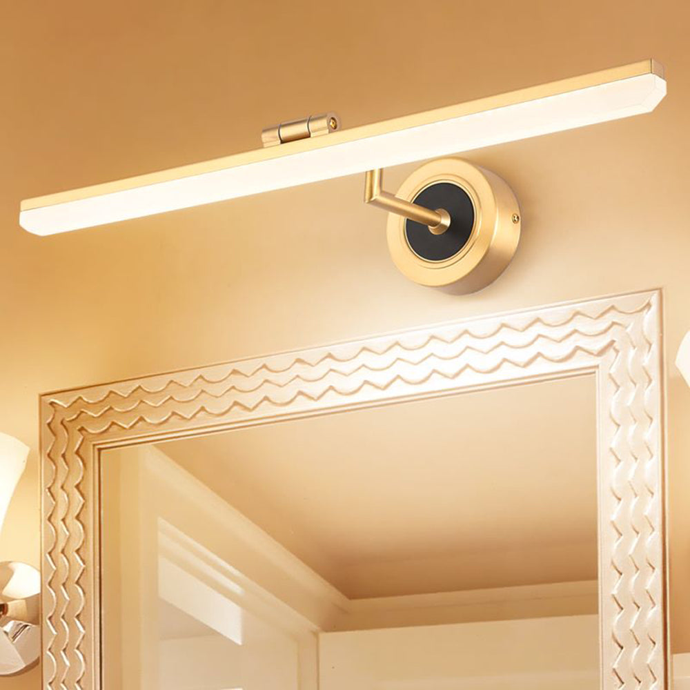 Arisha Vintage Linear Metal/Acrylic Wall Lamp, Black/Gold - Lamp Copper