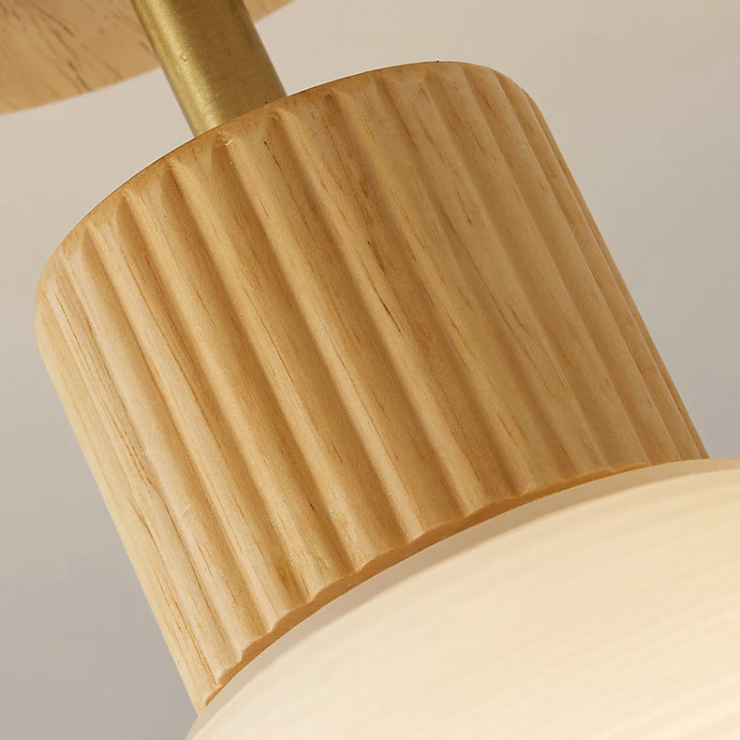 Arisha Minimalist Flush Mount Ceiling Light Wood/Walnut Hallway - Lamp Copper