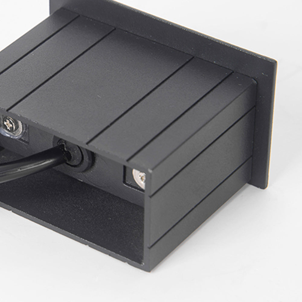 Ray Modern Metal Rectangular Outdoor Deck/Step Light, Black - Lamp Copper
