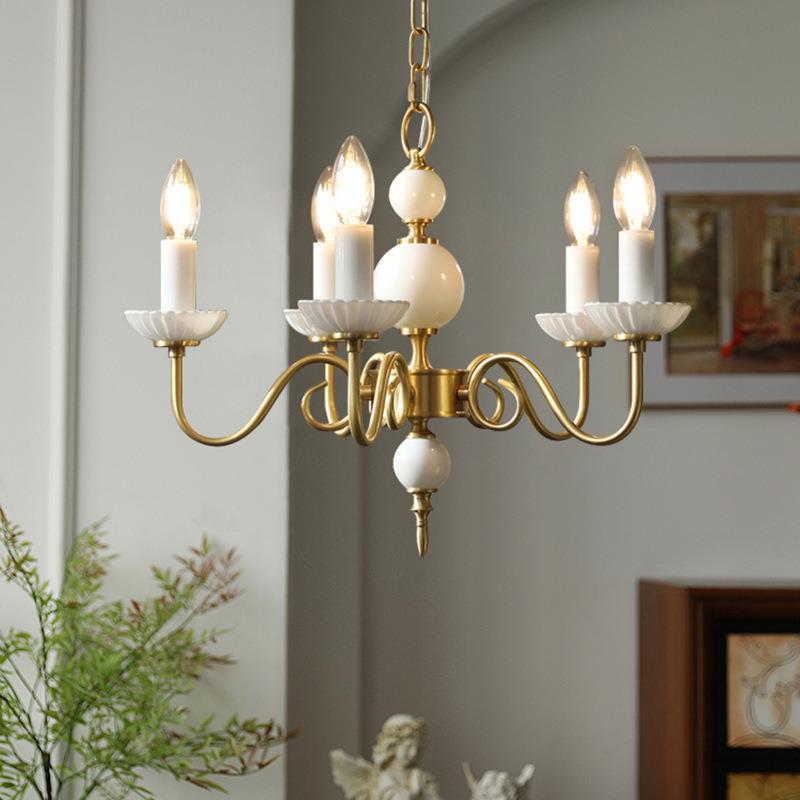 Silva Vintage LED Candle Chandelier Ceramic Bedroom - Letslighting