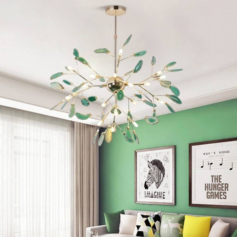 Arisha Flower Branch Semi-flush Mount Ceiling Light, 4 Colour - Lamp Copper