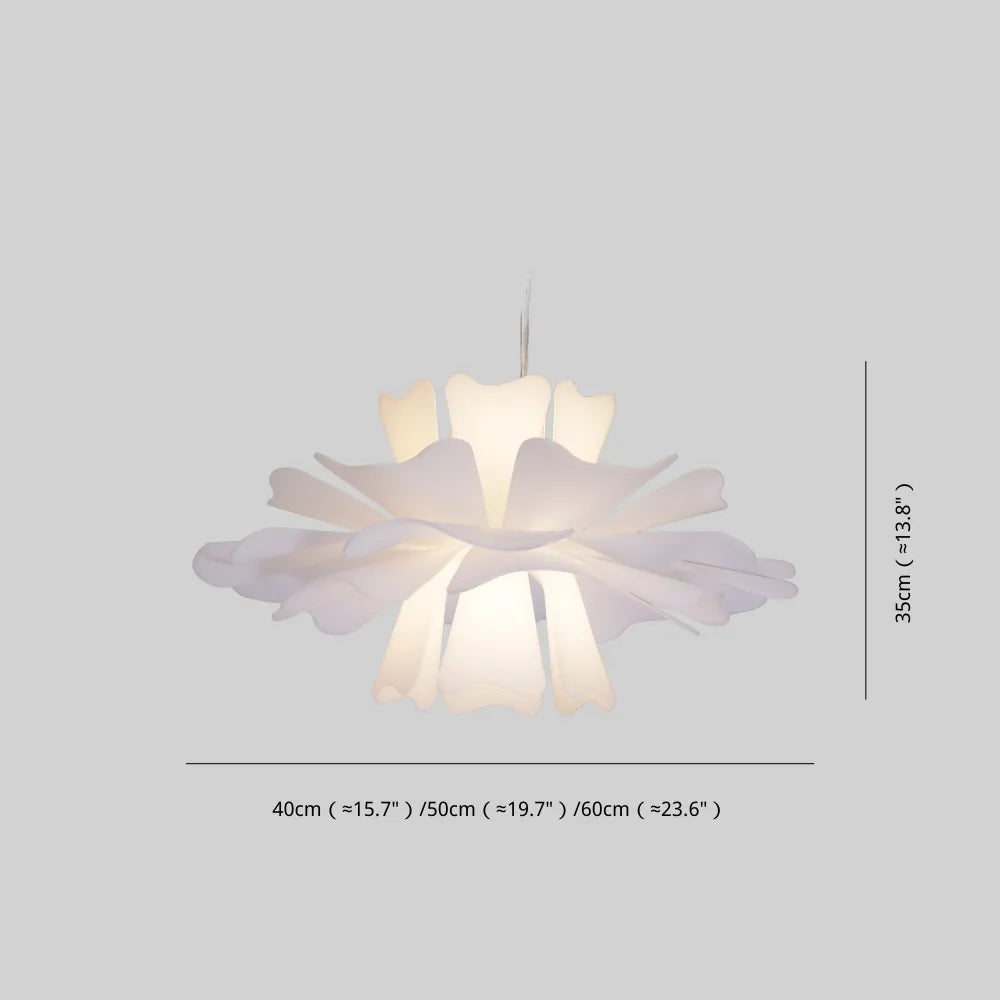 Niva Elegant Flower Pendant Light White - Lamp Copper