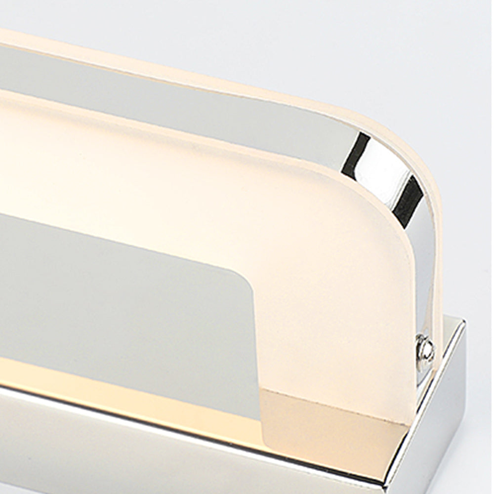 Arisha Nordic Linear Metal Mirror Front Wall Lamp, Chrome/Black - Lamp Copper