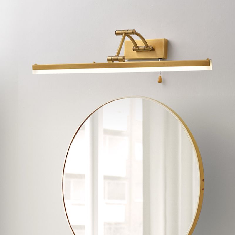 Arisha Linear Arc Light Poles Metal Black Vanity Wall Lamp - Lamp Copper