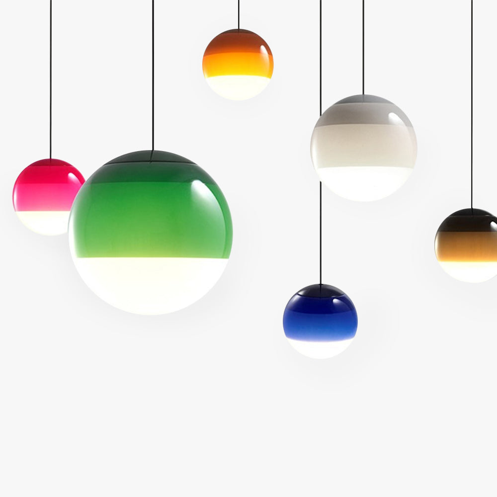 Edith Colorful Glass Pendant Light - Lamp Copper