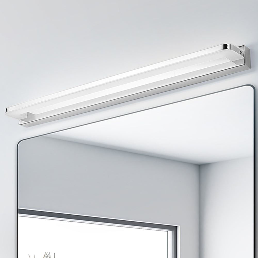 Arisha Nordic Linear Metal Mirror Front Wall Lamp, Chrome/Black - Lamp Copper