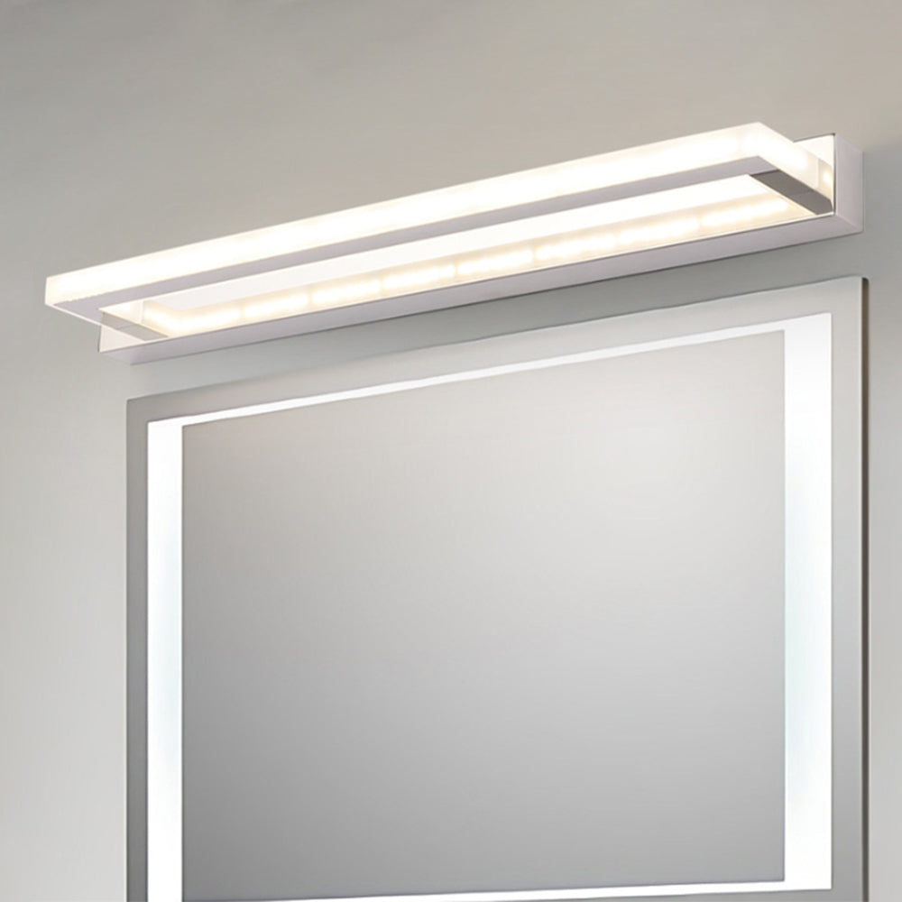 Arisha Elegant Rectangular Mirror Front Vanity Sliver White Wall Light - Lamp Copper