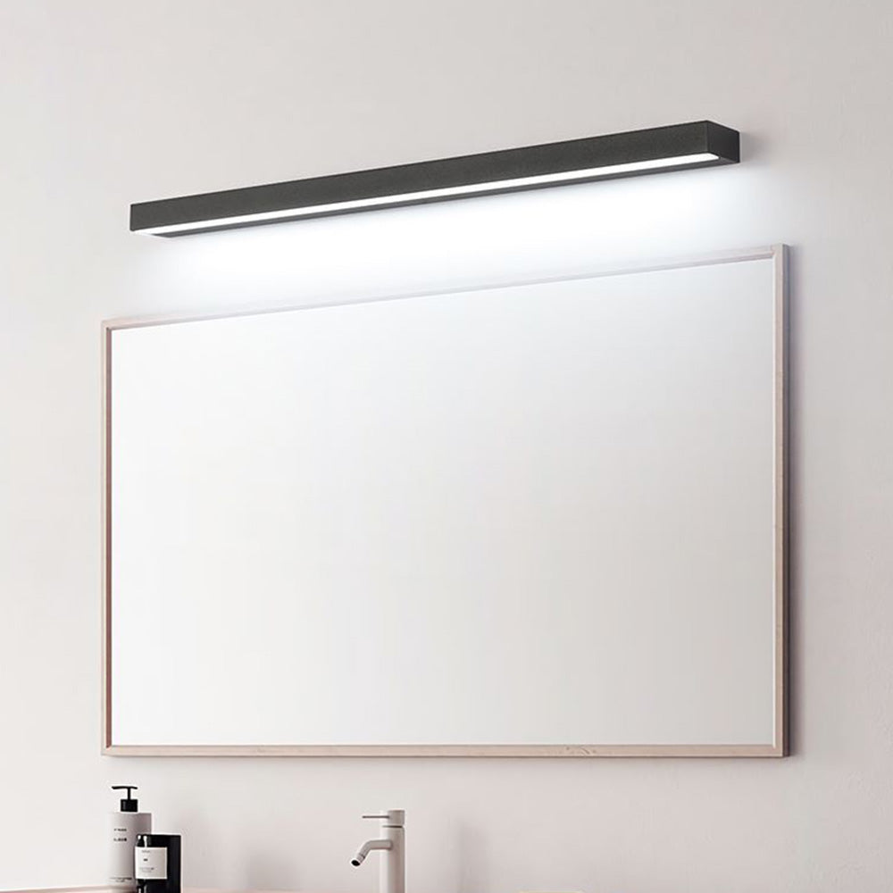 Arisha Modern Rectangular Linear Mirror Front Wall Lamp, Black - Lamp Copper