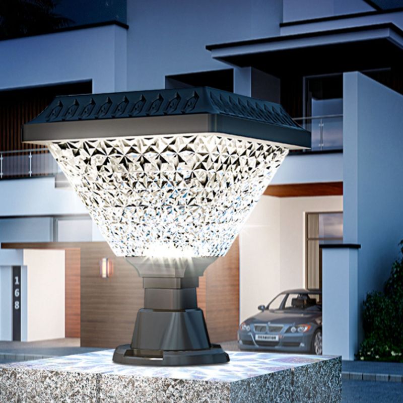 Ray Modern Geometry Acrylic Outdoor Floor Lamp, Black - Lamp Copper