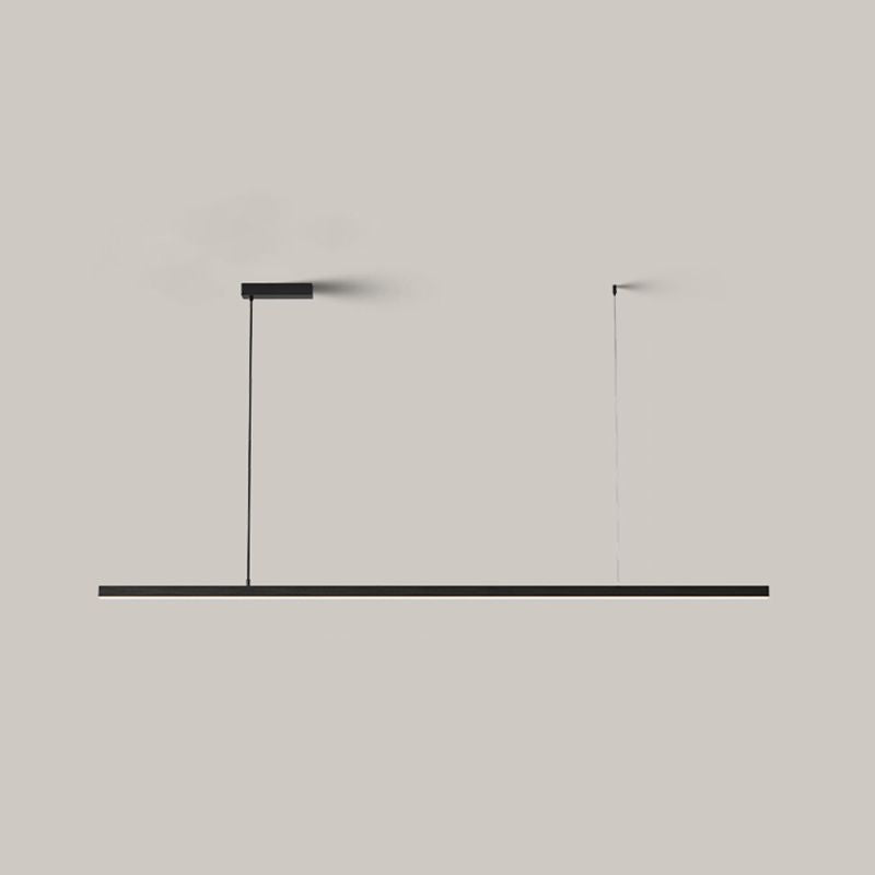 Arisha Minimalist Linear Metal Pendant Light, White/Black - Lamp Copper