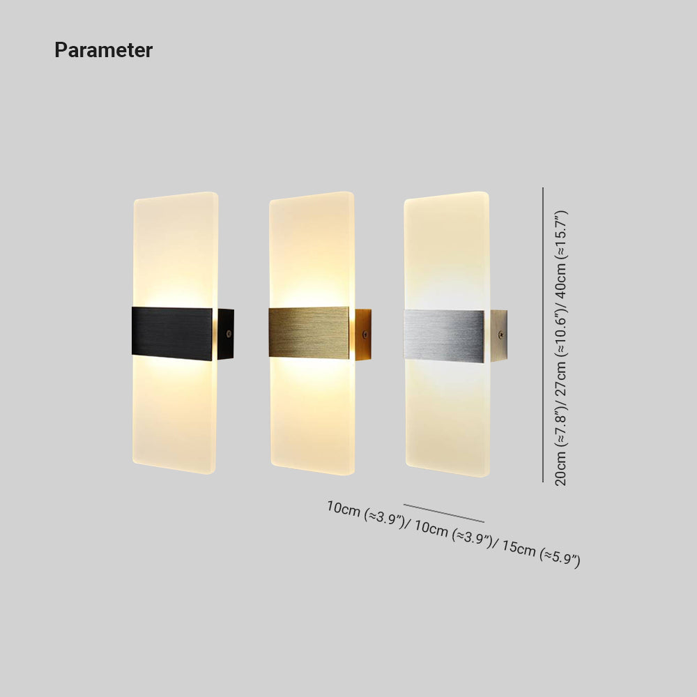 Arisha Rectangular Wall Lamp, 3 Colour - Lamp Copper
