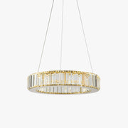 Kristy Elegant Round Crystal Chandelier, Clear - Lamp Copper