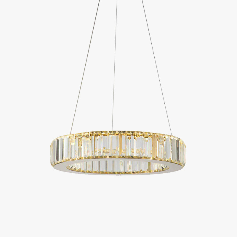 Kristy Elegant Round Crystal Chandelier, Clear - Lamp Copper
