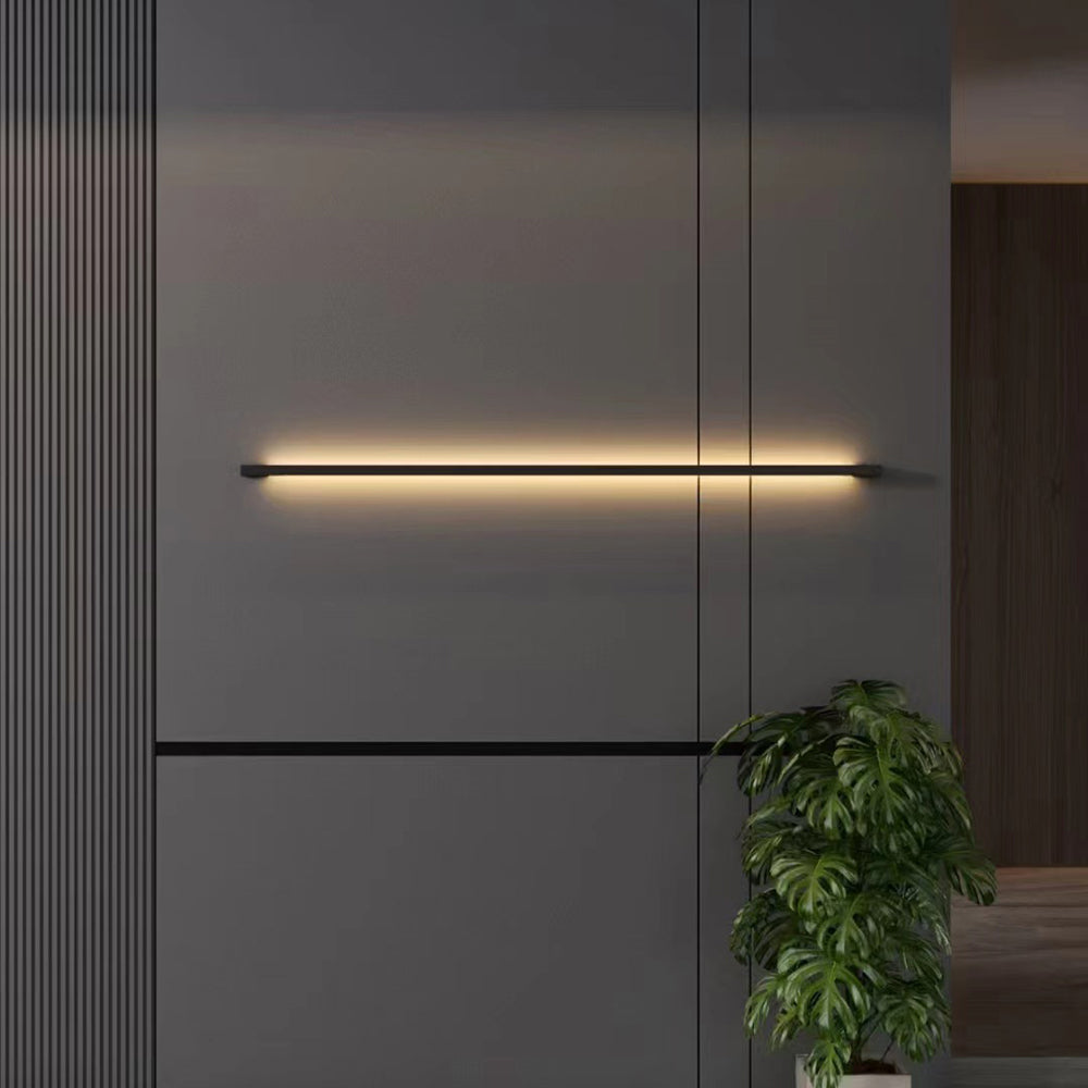 Liora Modern Slim Linear Black LED Wall Lamp - Lamp Copper