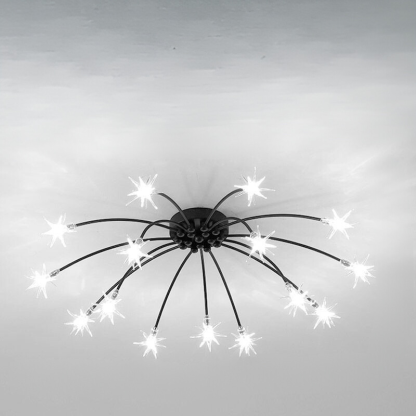 Arisha Art Deco Starry Flush Mount Ceiling Light - Lamp Copper