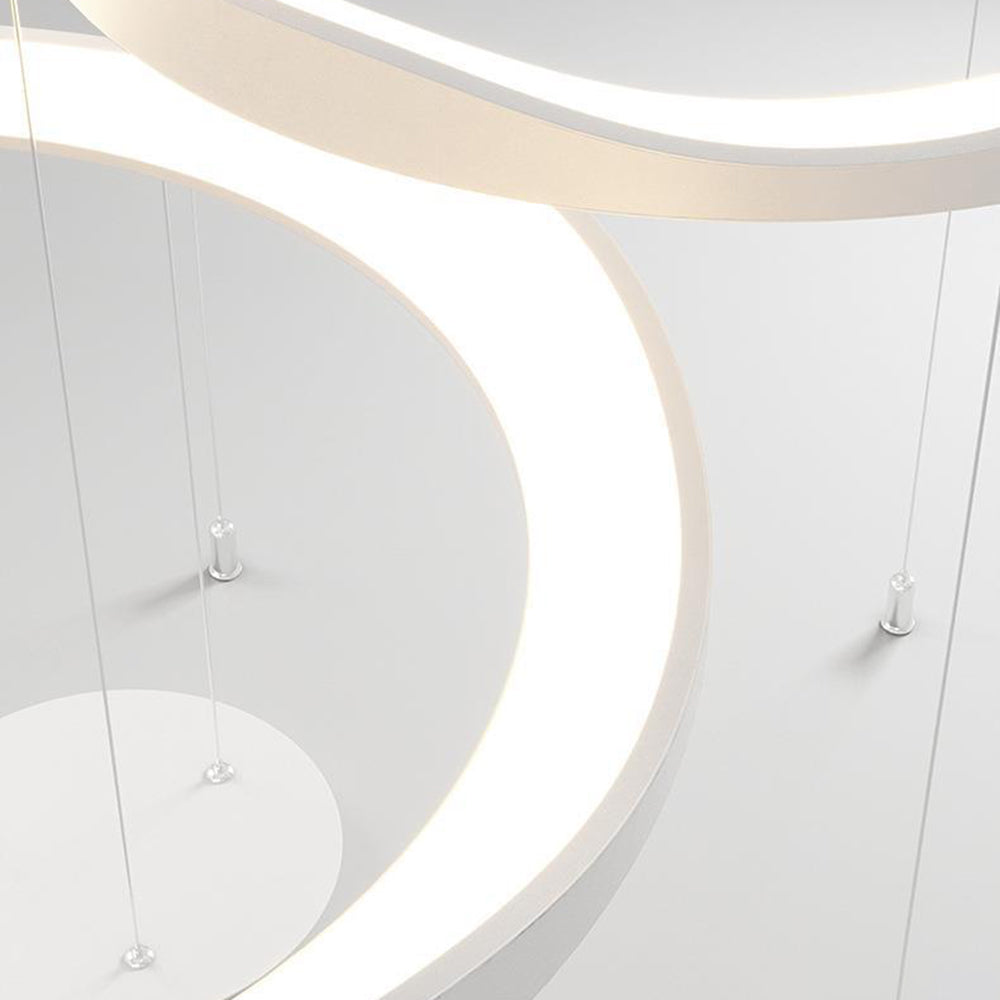 Arisha Pendant Light Rond Modern, Black/White, Dining Room - Lamp Copper