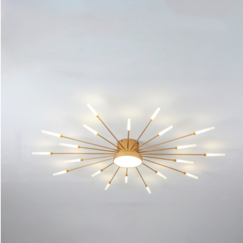 Wesley Modern Home Decoration Fireworks LED Ceiling Light - Lamp Copper