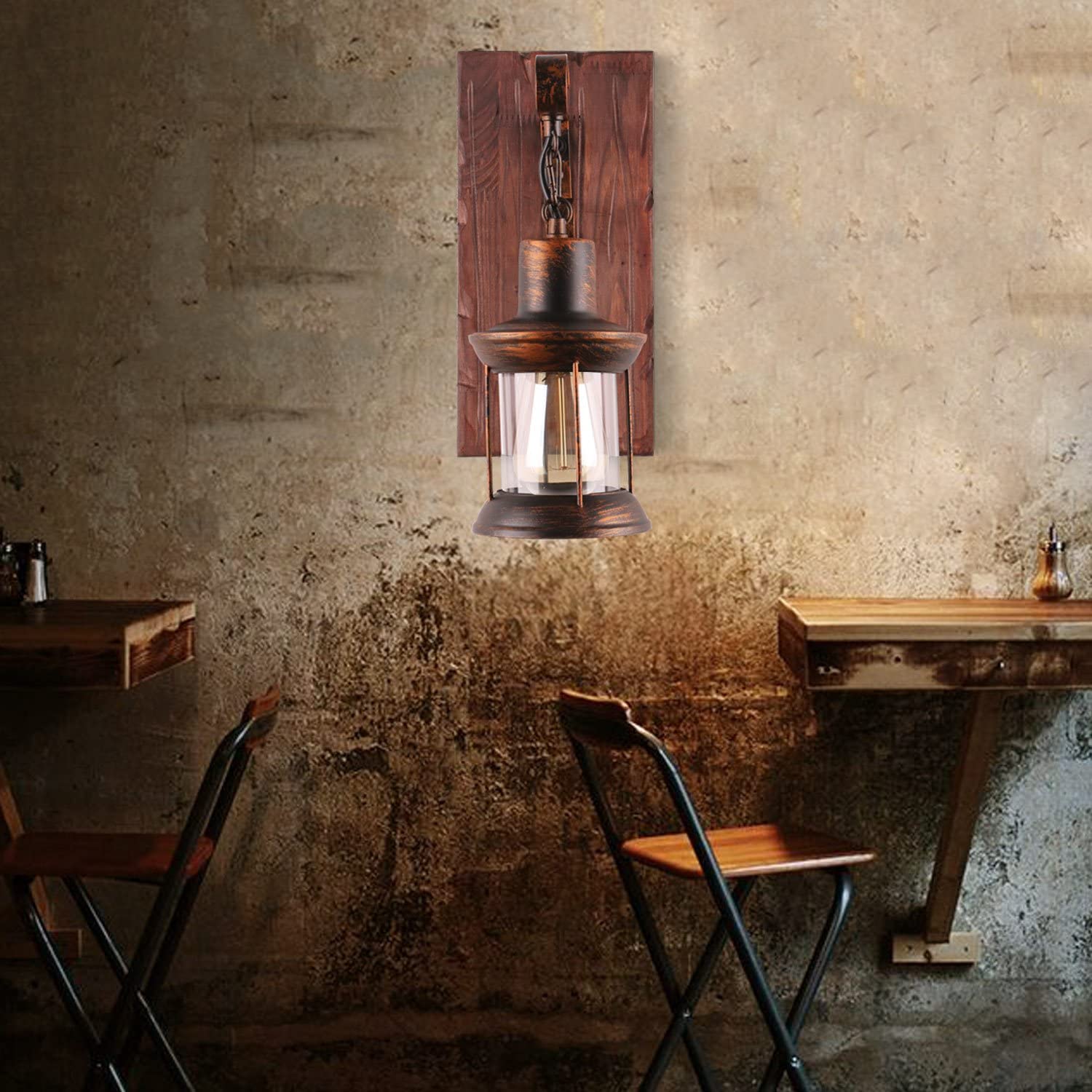 Austin Vintage Lantern Metal Classic Industrial Wall Lamp - Lamp Copper